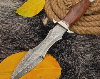Bespoke Handmade Damascus Steel Blade Survival Dagger Knife
