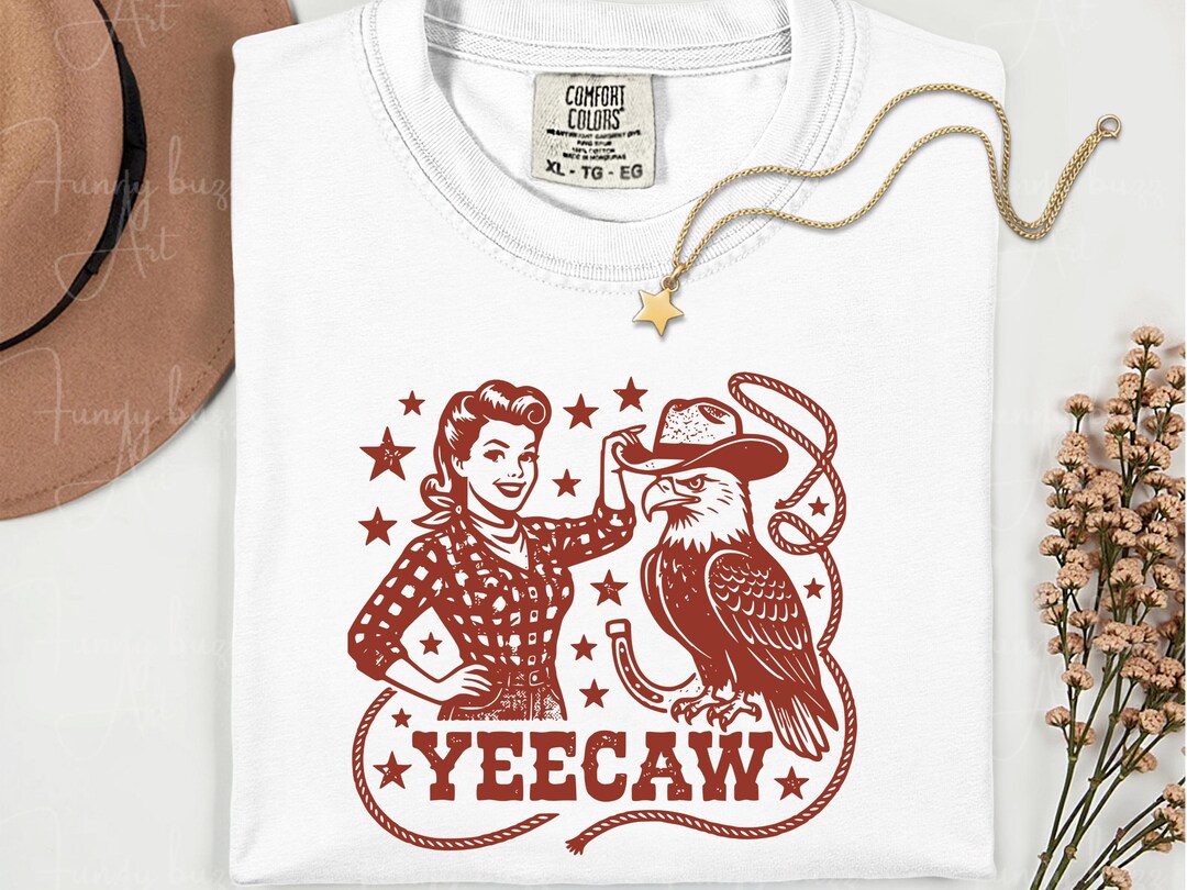 Yeecaw Yeecaw Eagle PNG SVG, Funny Patriotic Western Shirt Design, Retro ...