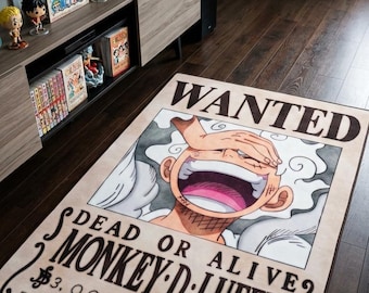 Tapis Monkey D. Luffy Gear 5, tapis manga/anime pour chambre, salle de jeux, home cinéma, salon, fans d'anime, adolescents, otaku, gamers...