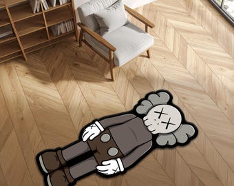 Hypebeast Companion Rug, Street Art Area Rug, Urban Pop Art Floor Mat, Designer Toy Decor, Kaws Inspired Rug, Kaws style Aesthetic Home Gift