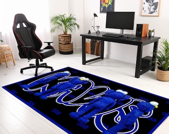 Urban Street Art Rug, X Eyes Graphic, Hype Decor
