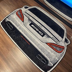 Supercar Area Rug, CLS 63 AMG Car Carpet, Gamer Room Decor, Man Cave Mat
