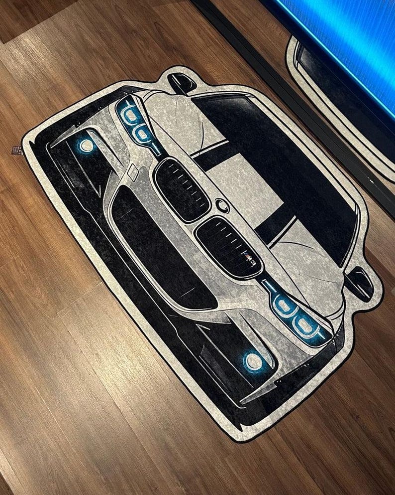 Supercar Area Rug, Sports Car Floor Mat, Gamer Room Decor, JDM Drift ...