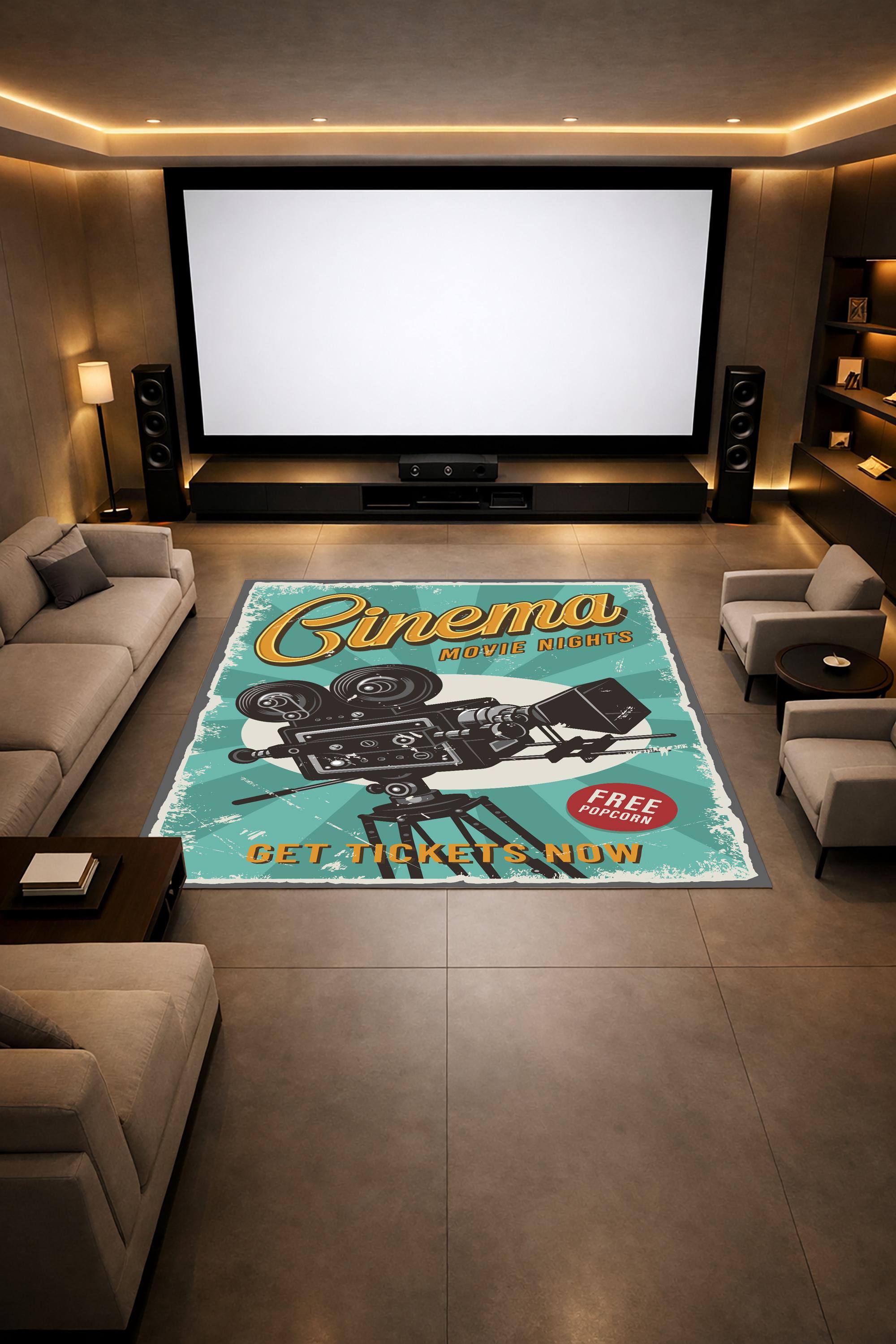 Projector Rugs Vintage Film Projector Rug, Retro Cinema Movie Room Decor - Etsy
