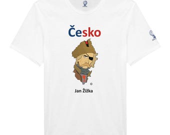 Jan Zizka T‑Shirt – Czech Republic Map Silhouette Art • Hussite Warrior • Czech Heritage Tee