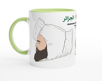 Emir Abdelkader - Algerian Resistance Hero, Leader & Scholar Ceramic Mug - Unique Algerian Design, 11 oz