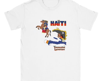 Toussaint Louverture Haiti Map Outline T-Shirt - Franco-Haitian Revolutionary Leader Tee