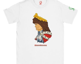 Matthias Corvinus T-Shirt, Hungarian History Shirt, King Matthias Profile Map Art, Hungary Heritage Gift, Magyar Historical Apparel