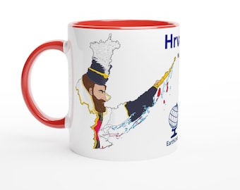 Nikola Zrinski Mug - Croatia Map "Hero of Szigetvár" Ceramic Coffee Cup - 11oz, Microwave & Dishwasher Safe