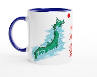 Japanese Dragon Mug - Mystical Ryū Ceramic Cup - Artistic National Symbol Design
