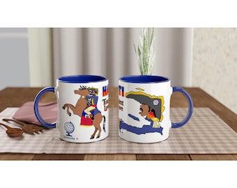 Toussaint Louverture "Haiti Border" Ceramic Mug - 11 oz | Hot and Cold Beverages | Dishwasher & Microwave Safe