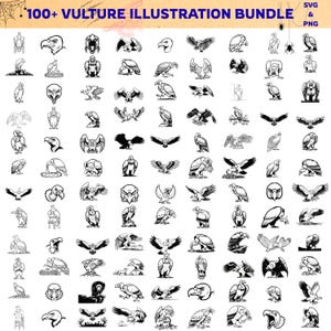 Illustrationspaket med gamar | 100+ svartvita linjeteckningar (SVG och PNG)