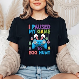 Lustiger Gamer Ostern PNG: Hasen Ohren Controller mit Eiern Digital Download