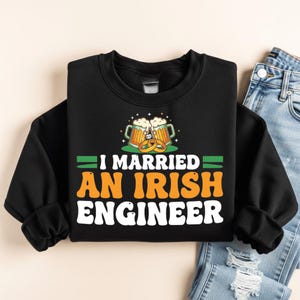 Jag gifte mig med en irländsk ingenjör PNG: Rolig St Patricks Day-humor png Irish Pride Shamrock-grafik (digital nedladdning)