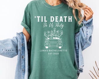 Til Death Bachelorette Shirt, Gothic Skeleton Bride Tee, Til Death Do Us Party Shirt, Bride or Die Top, Comfort Colors, Skeleton Bride Tee