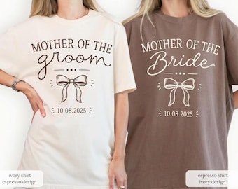 Personalized Mother Of The Bride Shirt, Mother Of The Groom Shirt, Wedding Party Tee, Bridal Party Gift,Bachelorette Getting Ready Outfit