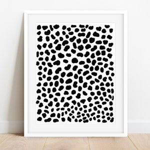 Dots Wall Art | Black and White Printable | Animal Print Wall Art | Wall Art Printable | Black Dots Wall Art | Digital Download