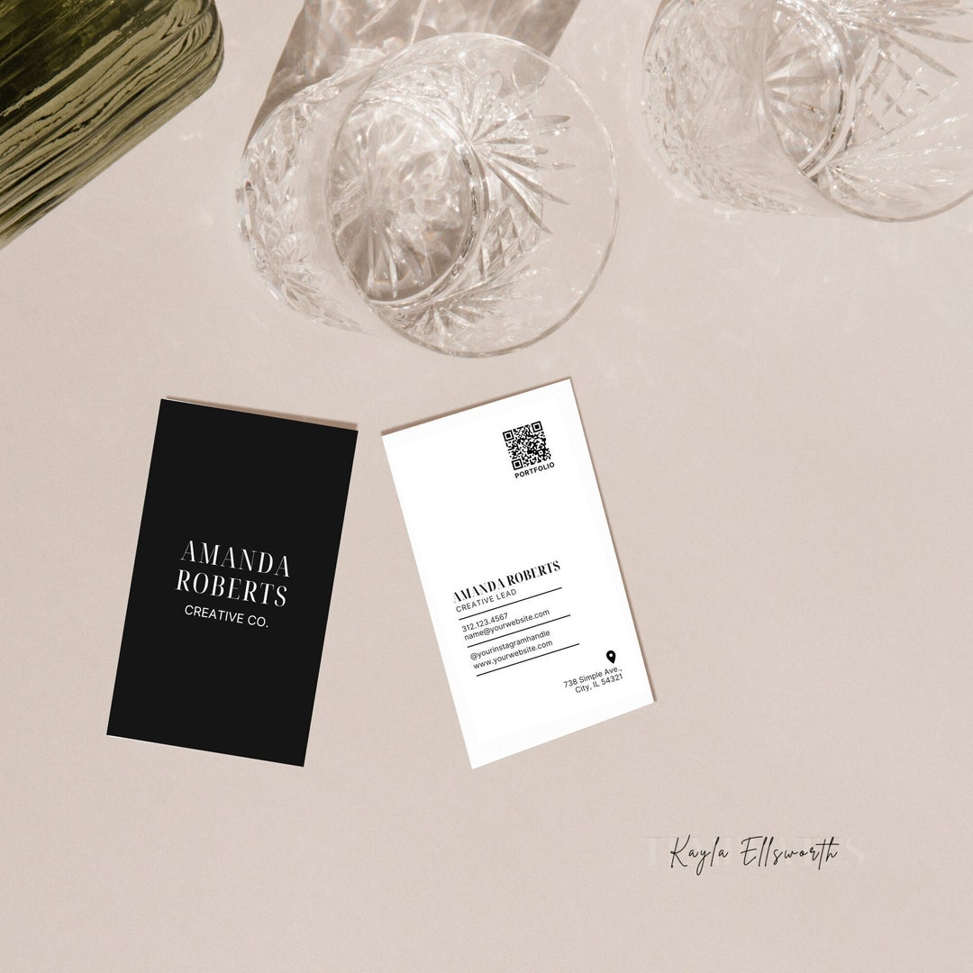 Business Card Template QR Code, Instant Download, Business Card ...