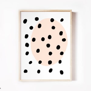 Dots Minimalist Wall Art | Black and Beige Abstract Dots | Minimalist Printable | DIY Wall Art | Pattern Print | Instant Digital Download