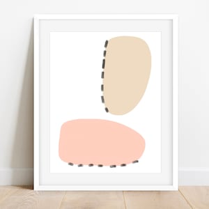 Neutral Abstract Shapes | Taupe and Light Pink | Abstract Shape | Clean Lines, Neutral Colors, Feminine Wall Art | Digital Download Wall Art