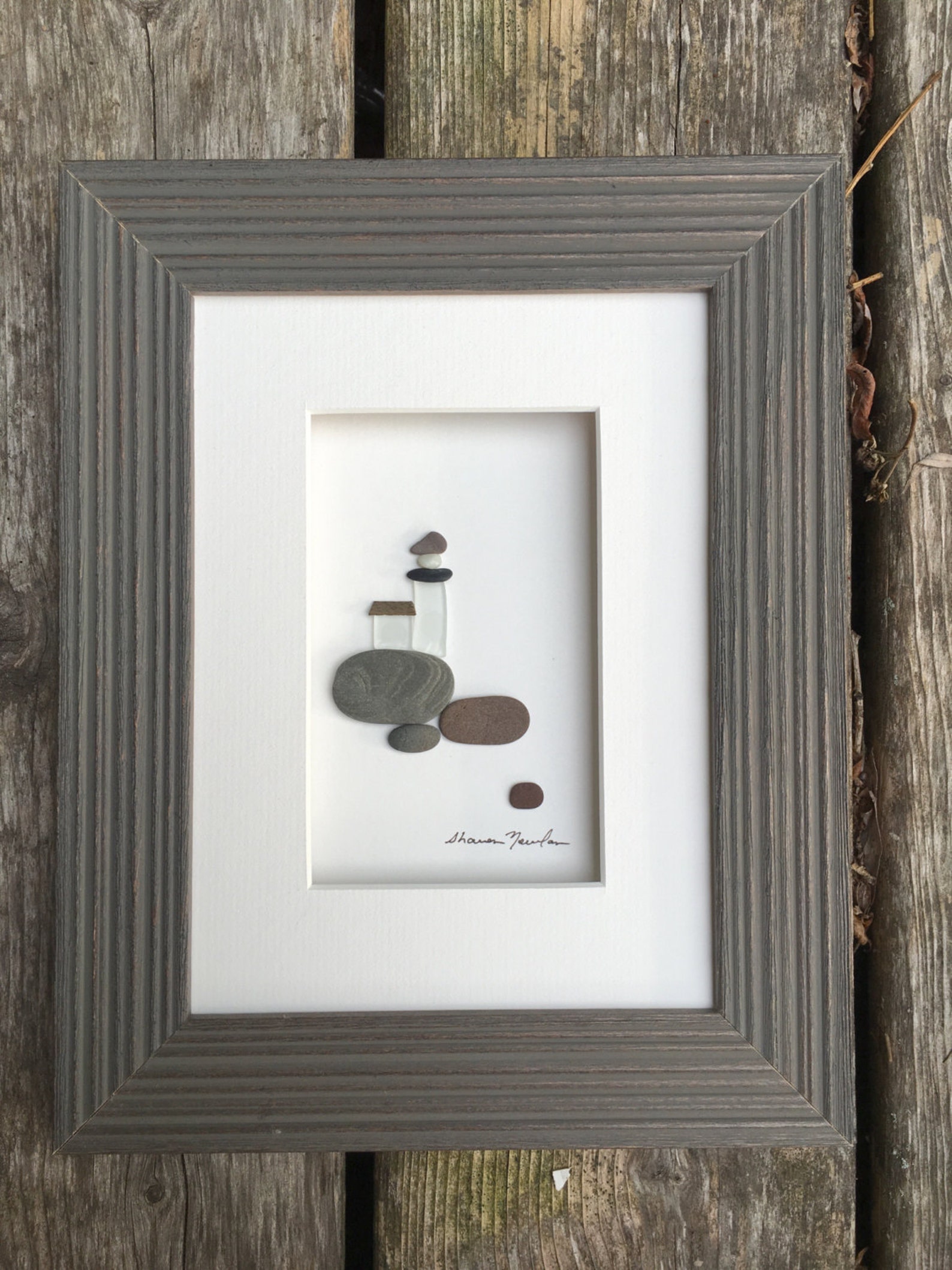 6 by 8 sea glass and pebble art by sharon nowlan Etsy
