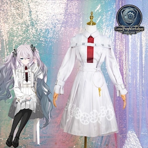 Projekt Sekai Hatsune Miku Weiß Idol Cosplay Kleid Anime Bühnenuniform Mechanisches Muster Rock Taille Zubehör Aufführung Kostüm