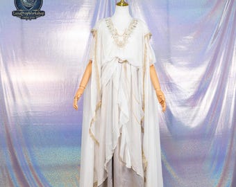 Greek Goddess Fairy Cape Dress Elegant Angel Style Fantasy Princess Gown Renaissance Party Outfit Lolita Stage Performance Dress Women Fans