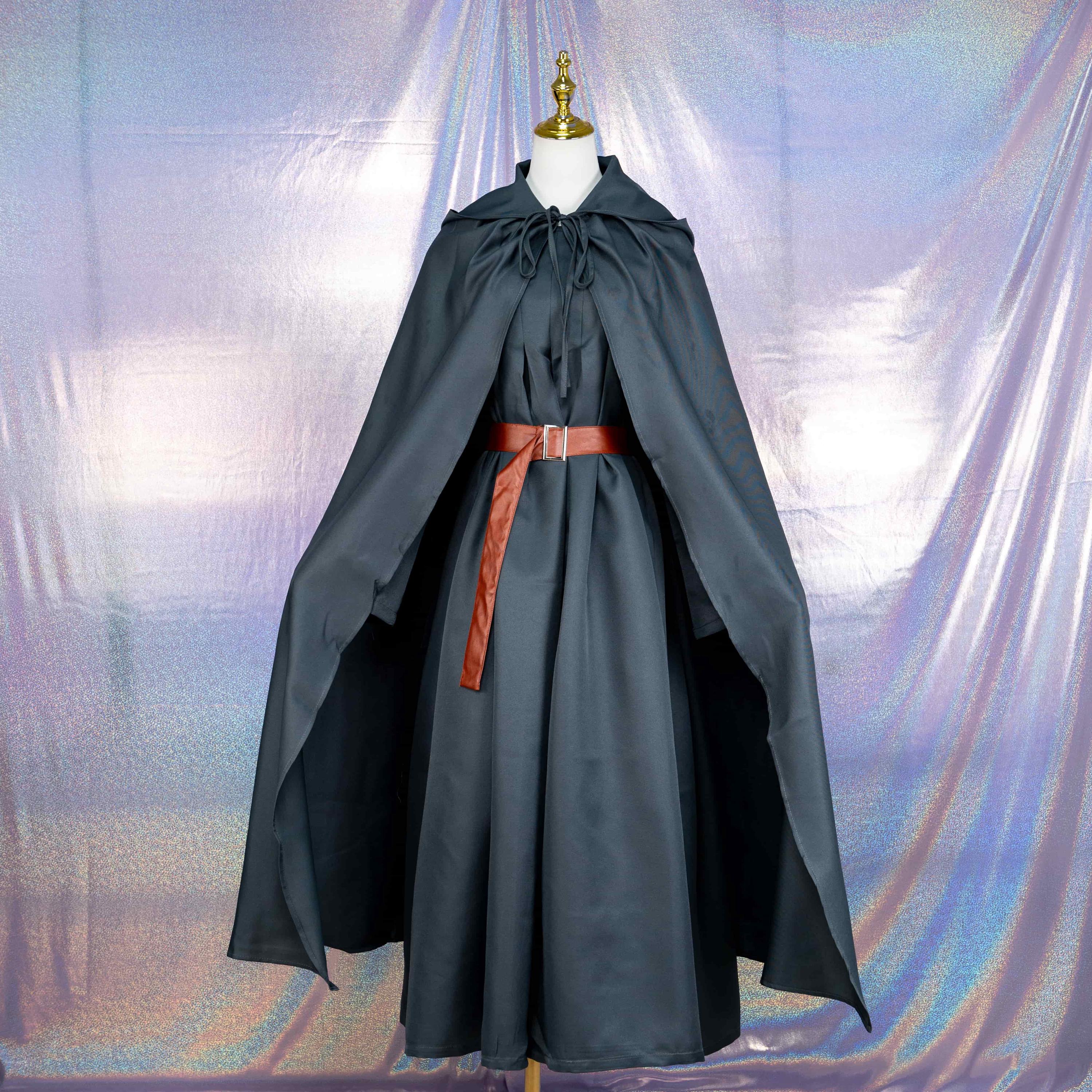 Medieval Grey Wizard Cosplay Costume Fantasy Mage Robe Outfit S M L XL ...