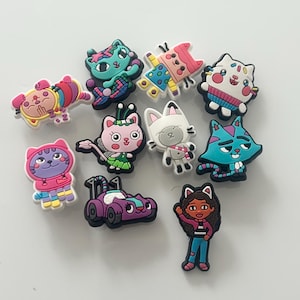 Set di 10 ciondoli per scarpe con personaggi dei cartoni animati per bambini (Gabbi), ciondoli kawaii con personaggi dei cartoni animati, accessori per scarpe per bambini