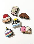 6x shoe charms , kawaii cake and food bundle of 6 clog charms
