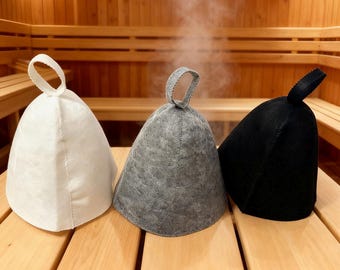 Sauna Hat - hand crafted from 100% wool-felt,unisex banya with three different colour options