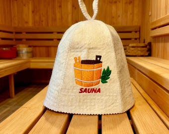 Sauna Hat - hand crafted from 100% wool felt unisex banya , sauna accessories