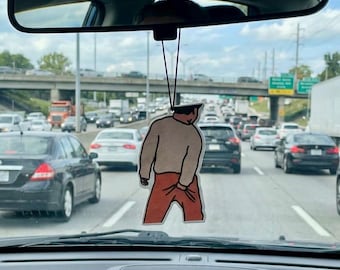 Cowboy che si gratta il sedere, meme divertente, deodorante per auto bifacciale, ghiaccio blu inviato