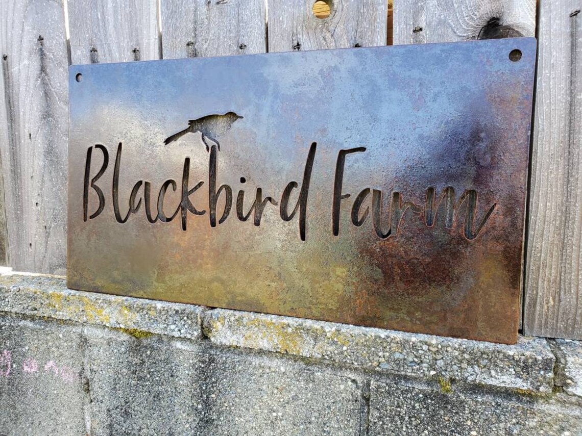 Custom metal rustic business sign with your logo Etsy