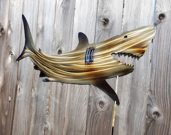 Custom metal shark wall hanging sign