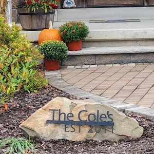 Custom metal home house address sign for your rock or wall