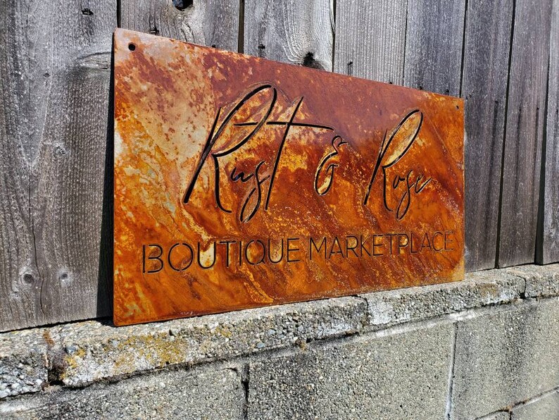 Custom metal rustic business sign personalized Etsy