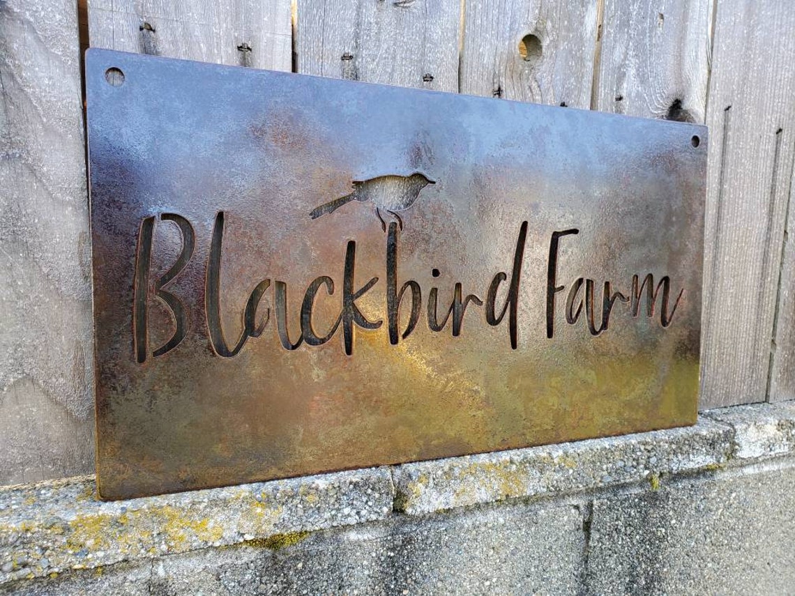 Custom metal rustic business sign with your logo Etsy