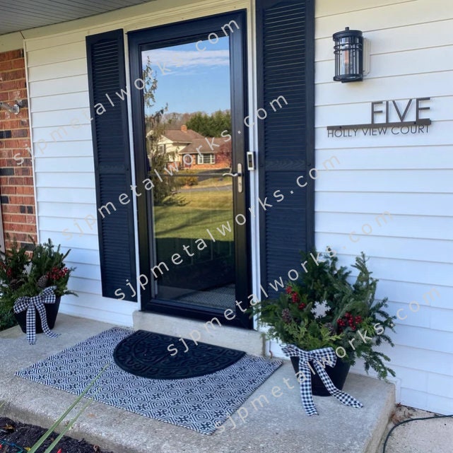 Custom metal modern minimalist home house address sign for your rock or wall