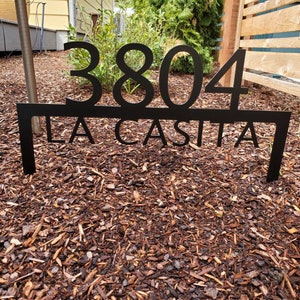 Custom metal home house address sign yard stake