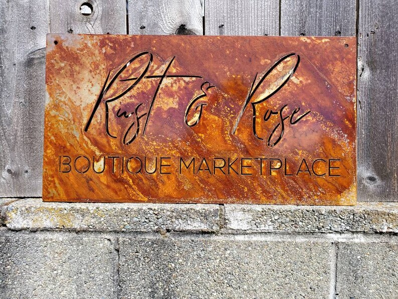 Custom metal rustic business sign personalized Etsy