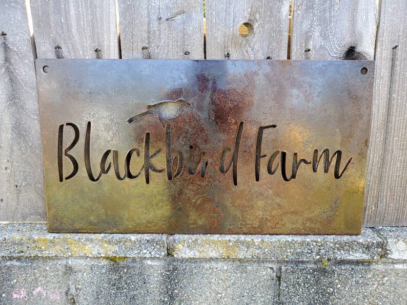 Custom metal rustic business sign with your logo Etsy