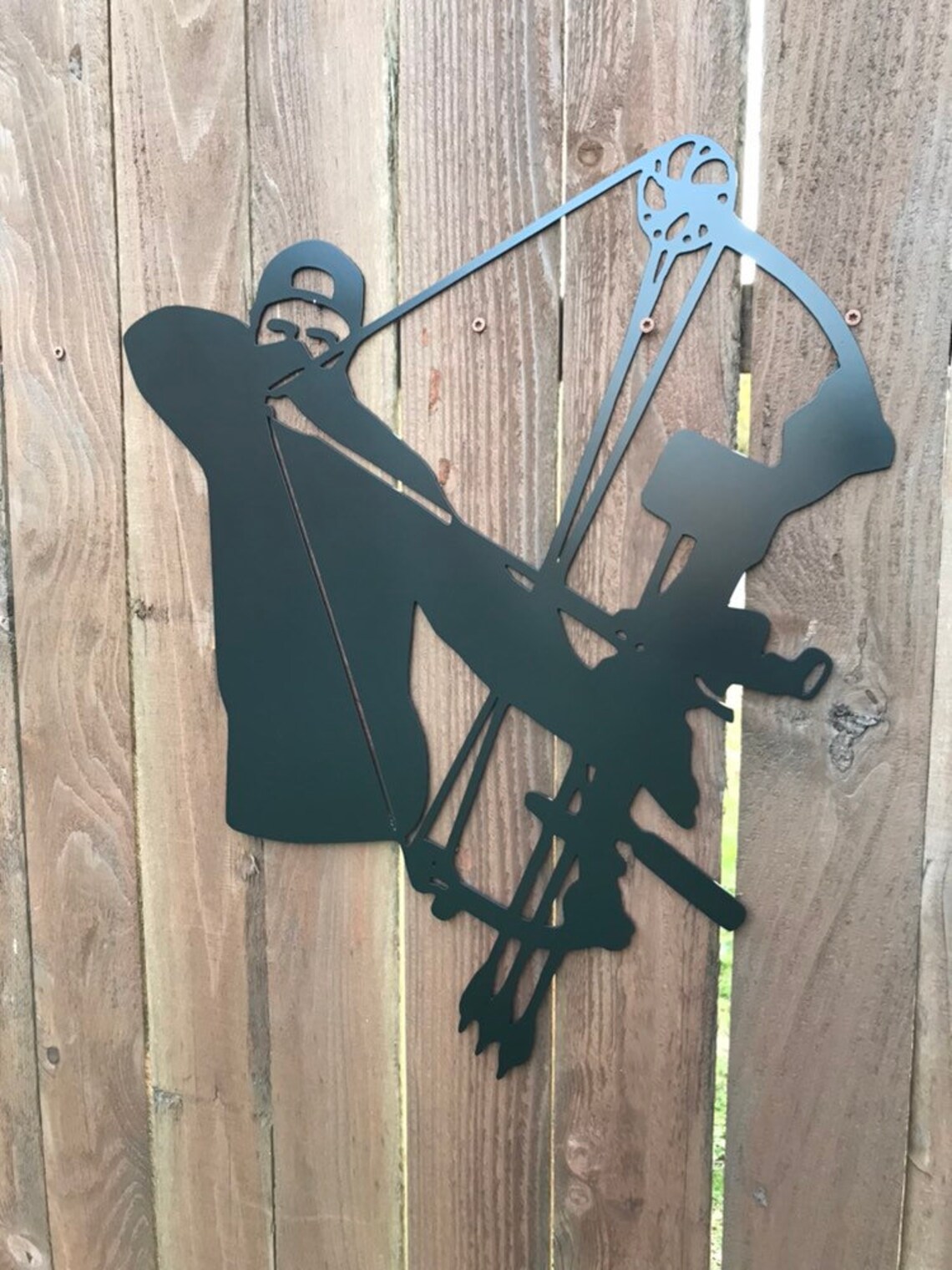 Custom Metal Hunter Sign With Bow Drawn Etsy