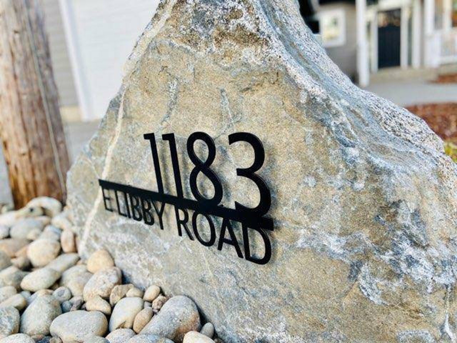 Custom metal home house address sign for your rock or wall Etsy