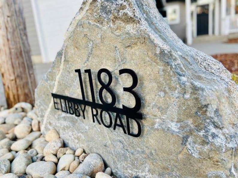 Custom metal home house address sign for your rock or wall Etsy