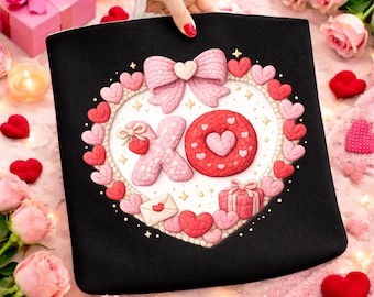 Latch Hook Yarn Valentines Day Bundle | Xoxo Faux Embroidery Png Instant Download