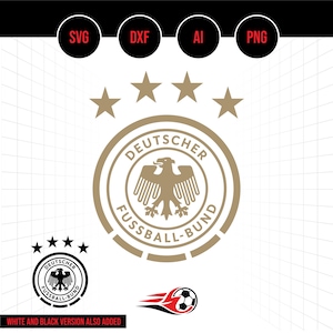 Deutsche Fußball Nationalmannschaft Logo SVG PNG - Fußball Wappen Schnittdatei (Digitaler Download)