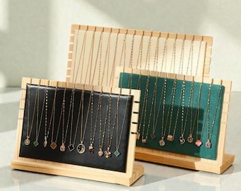 Wood Necklace Display Stand – Elegant Jewellery Organizer for Pendants, Chains & Fashion Accessories