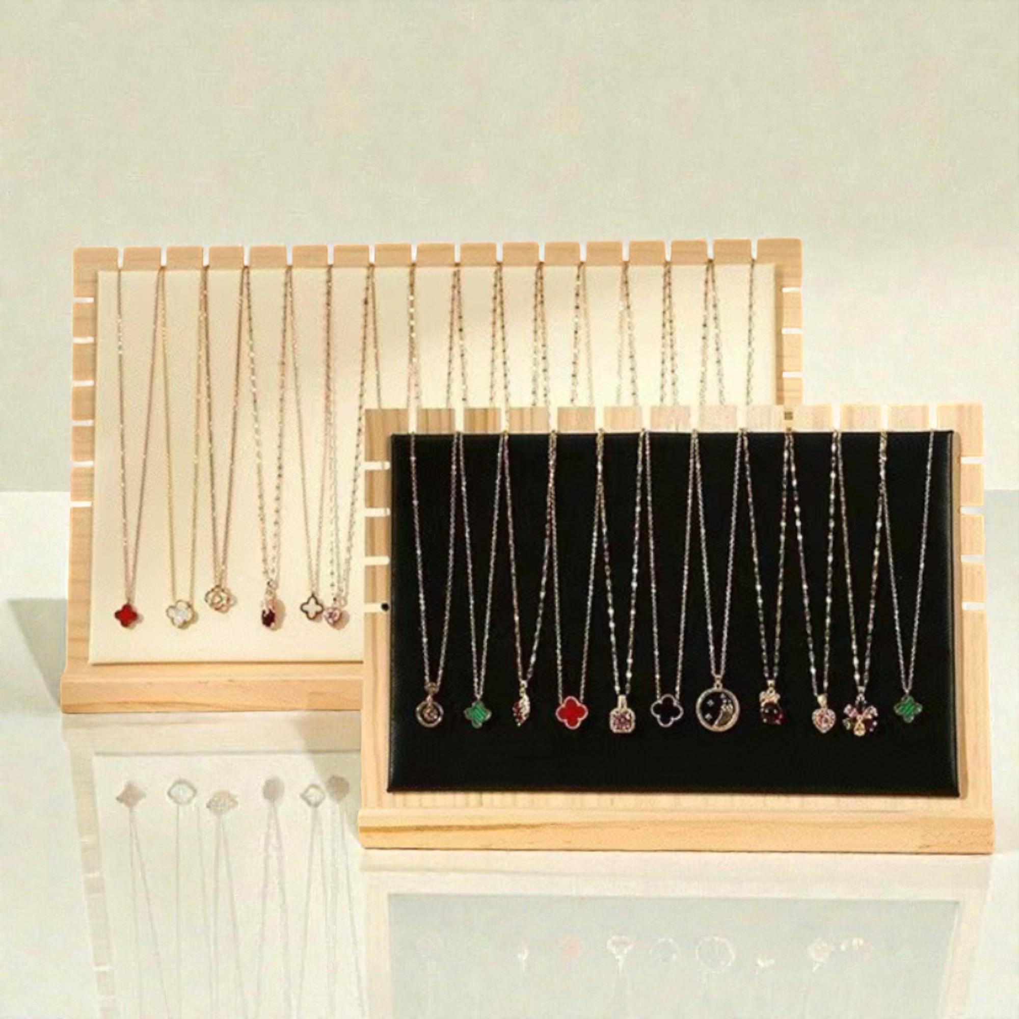 Wood Necklace Display Stand – Elegant Jewellery Organizer for Pendants ...