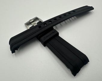 For OMG Seamaster 300 & MoonSwatch Watch Strap Handmade Crafted with Rubber Black 20mm With Clasp